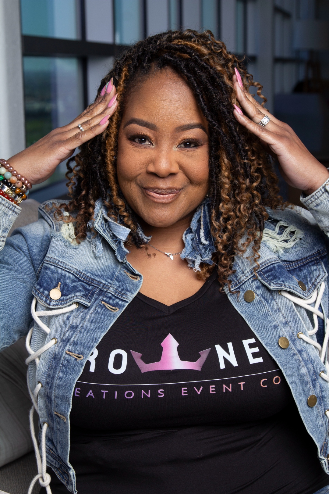 Ebony Moore in a Crowned Creations tee